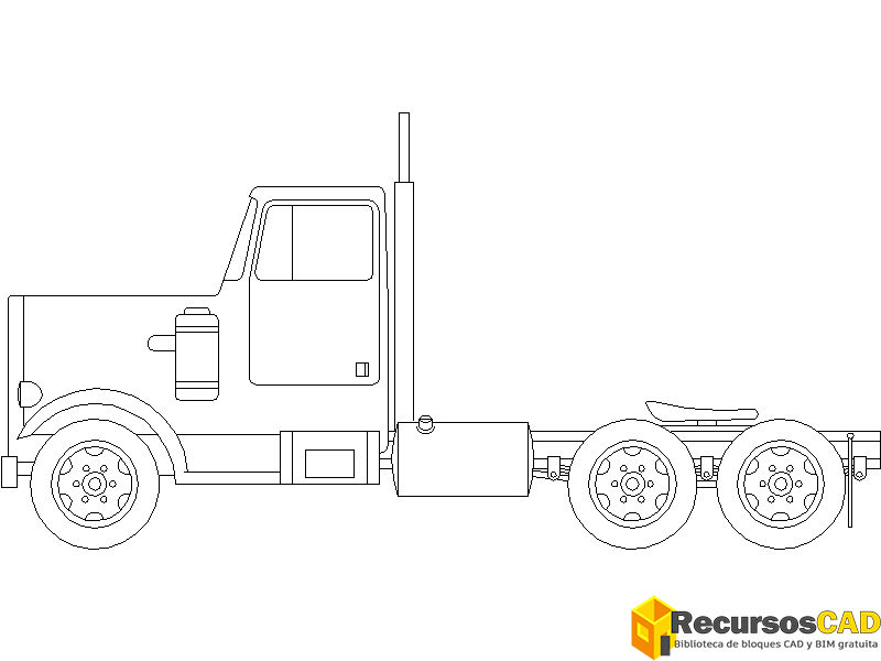 Bloques DWG de Vehículos camión vista lateral