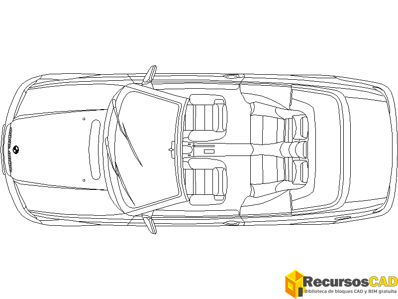 Bloques DWG de Vehículo 0 Automóvil BMW Serie 3 vista en planta