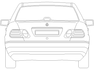 Bloques DWG de Vehículo o Automóvil Mercedes Clase E vista posterior