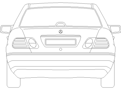 Bloques DWG de Vehículo o Automóvil Mercedes Clase E vista posterior