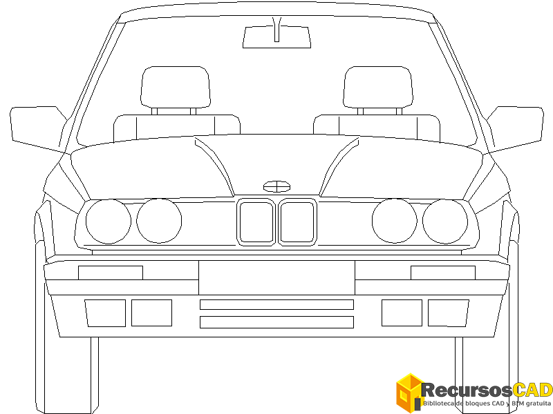 Bloques DWG de Vehículo o Automóvil vista frontal