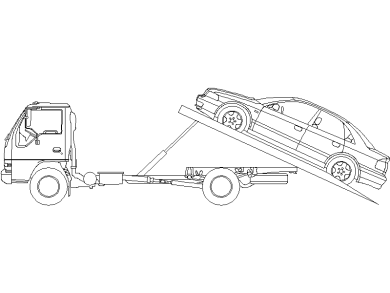 Bloques DWG de Camión plataforma vista lateral