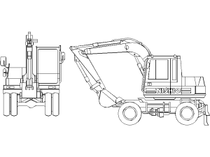 excavadora hidráulica (planos completos) - descarga bloques DWG gratis para AutoCAD