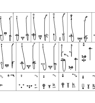 Bloques AutoCAD DWG de Grifos de Ducha y Baño