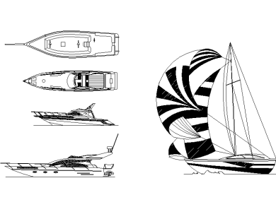 Bloques DWG de Veleros y Yates para AutoCAD 2D