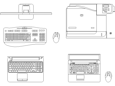 Bloques de equipos informáticos en formato DWG