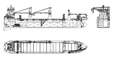 Bloque CAD en DWG del Buque HHL NEW YORK: Transporte Marítimo