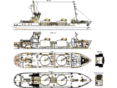 Bloques DWG de Barco Cisterna