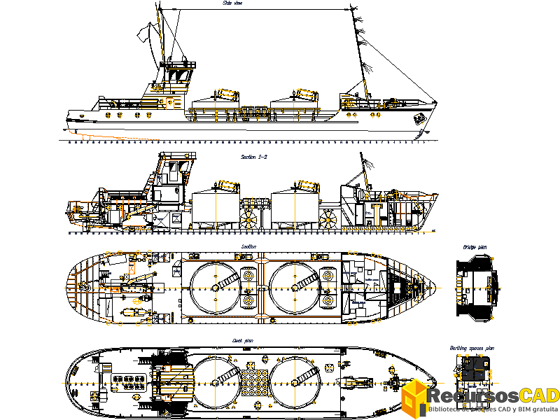 Bloques DWG de Barco Cisterna