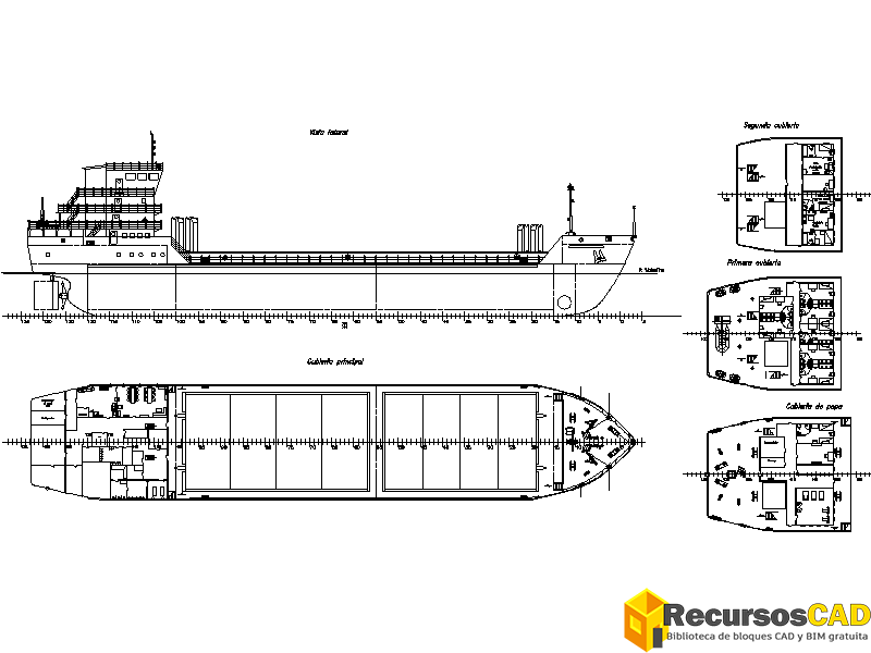 Bloques DWG de barcos de carga