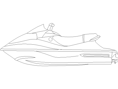 Moto de agua vista lateral o alzado tipo 2