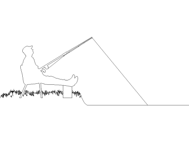 Silueta de personas pescando