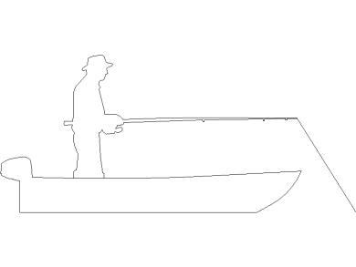 Silueta de personas pescando desde una barca