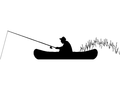 Silueta de personas pescando desde una barca