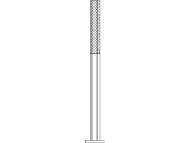 Torre de sonido vista frontal o alzado