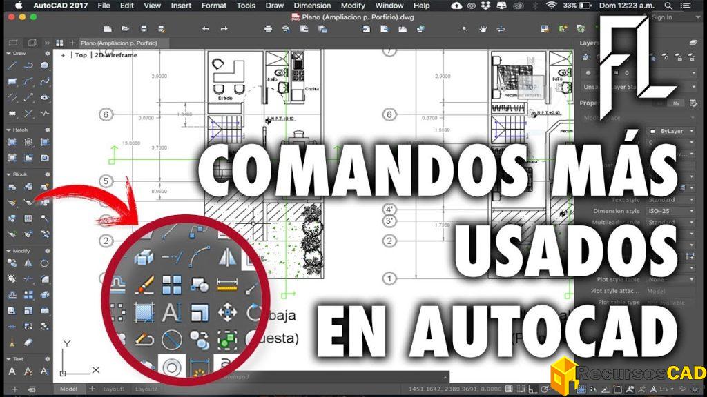15 comandos mas usados en AutoCAD