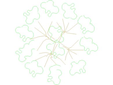 Bloques DWG de Árboles, Plantas y Arbustos en Vista Superior en planta