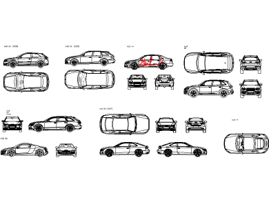 Dibujos dwg Autocad de vehículos Audi