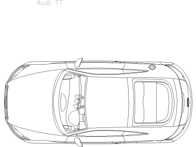 Bloques AutoCAD en formato DWG Audi TT vista superior