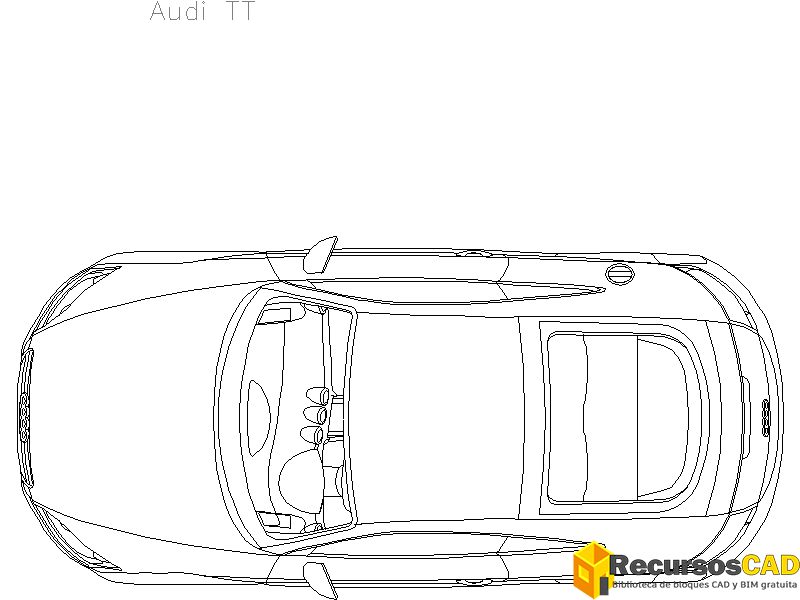 Bloques AutoCAD en formato DWG Audi TT vista superior