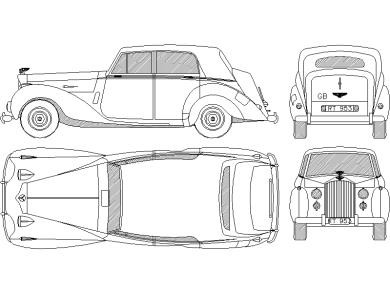 Bentley R Type 1952 bloque para AutoCAD