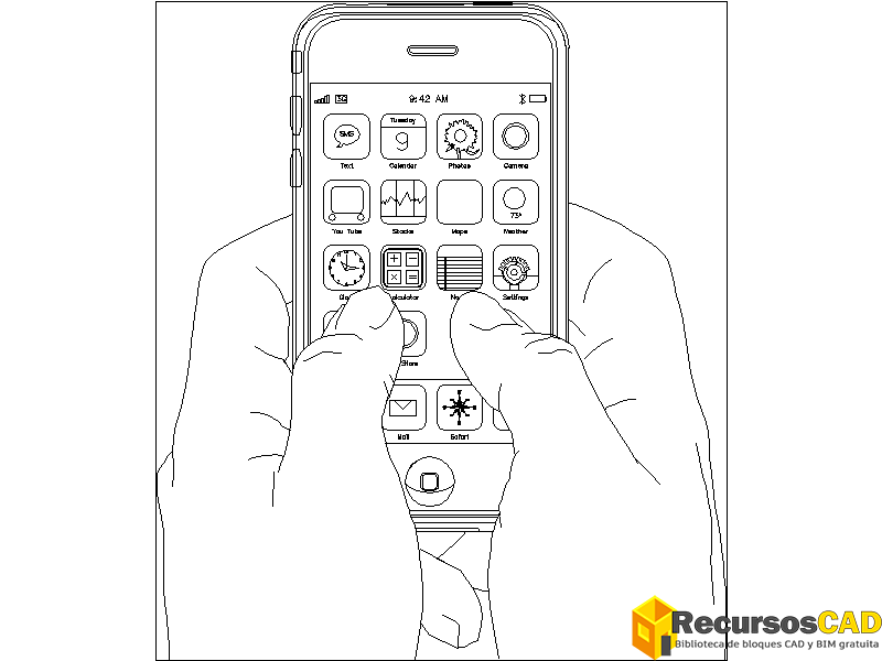 Bloque CAD iPhone