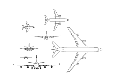 Bloques AutoCAD de transporte aéreo en DWG gratis