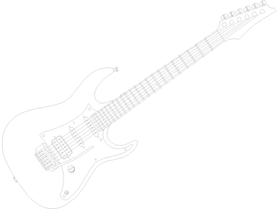Bloque CAD de Guitarra Eléctrica en formato DWG 2D