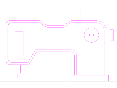 Máquina de coser Bloque cad