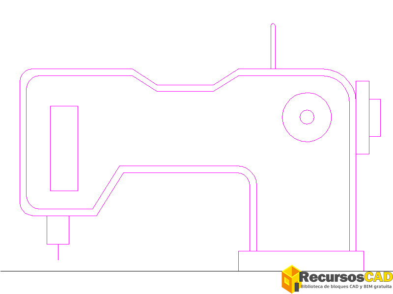 Máquina de coser Bloque cad