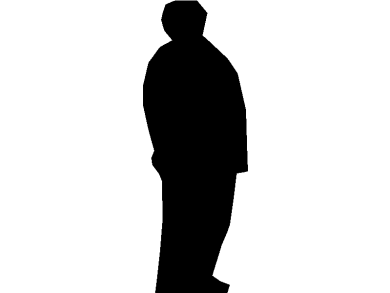 bloques DWG de siluetas sombreadas de hombres en vista frontal o alzado 08