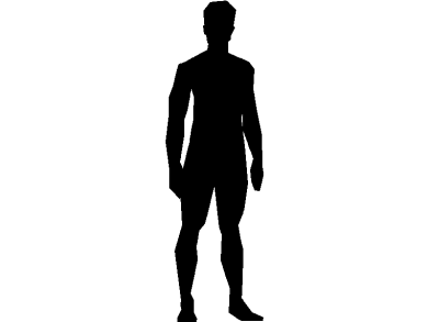 bloques DWG de siluetas sombreadas de hombres en vista frontal o alzado 09