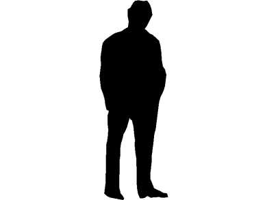 bloques DWG de siluetas sombreadas de hombres en vista frontal o alzado10