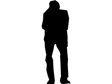 bloques DWG de siluetas sombreadas de hombres en vista frontal o alzado 16