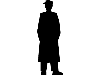 bloques DWG de siluetas sombreadas de hombres en vista frontal o alzado 21