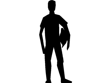 bloques DWG de siluetas sombreadas de hombres en vista frontal o alzado 22