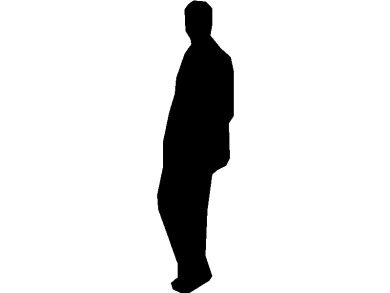 bloques DWG de siluetas sombreadas de hombres en vista frontal o alzado 25
