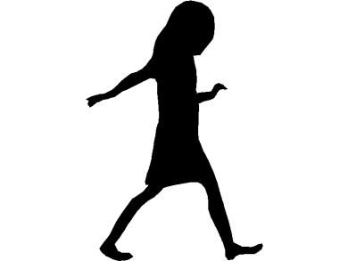 Bloques DWG Siluetas Sombreadas de Niña caminando