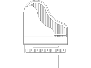 Descargar piano cola AutoCAD DWG Gratis – plano 2D