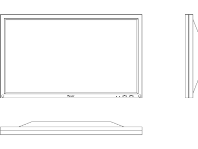 Bloque CAD de TV o Televisor en formato 2D DWG