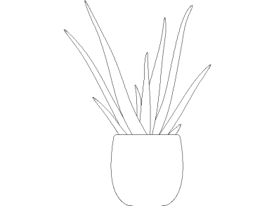 Descargar Bloques DWG de Plantas en Maceta Aloe Vera en maceta para AutoCAD02