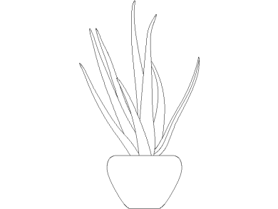 Descargar Bloques DWG de Plantas en Maceta Aloe Vera en maceta para AutoCAD 05