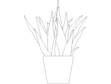 Descargar Bloques DWG de Plantas en Maceta Aloe Vera en maceta para AutoCAD