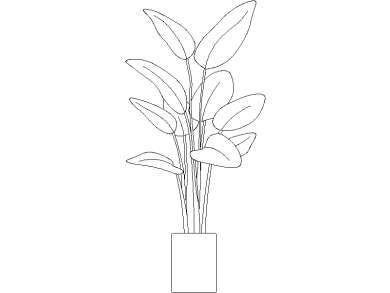 Descargar Bloques DWG de Plantas en Maceta Ave del Paraíso o Strelitzia en dwg