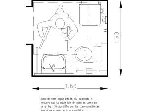 Descargar Baño Accesible AutoCAD DWG Gratis – PMR 2D