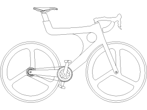 Descargar bicicleta carretera AutoCAD DWG Gratis – Bloque 2D deporte
