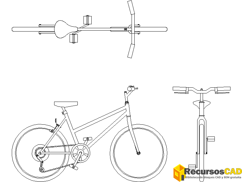 Descargar bicicleta montaña AutoCAD DWG Gratis – Bloque 2D