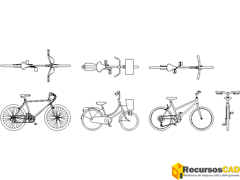 Bloques AutoCAD de Bicicletas DWG Gratis