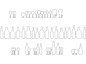 Bloques DWG de botellas en formato para AutoCAD