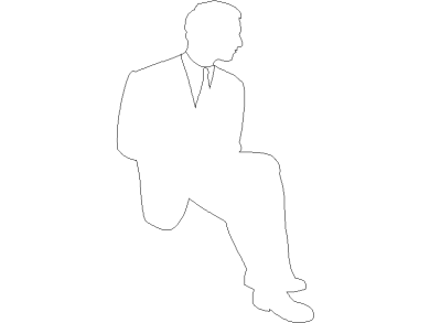 Bloques DWG personas hombre sentando vista en alzado o lateral